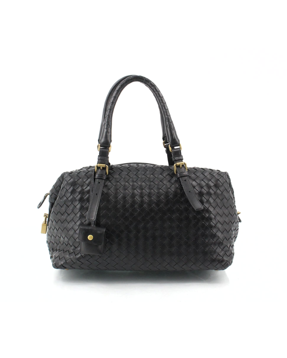 Bottega Veneta Black Boston Handbag