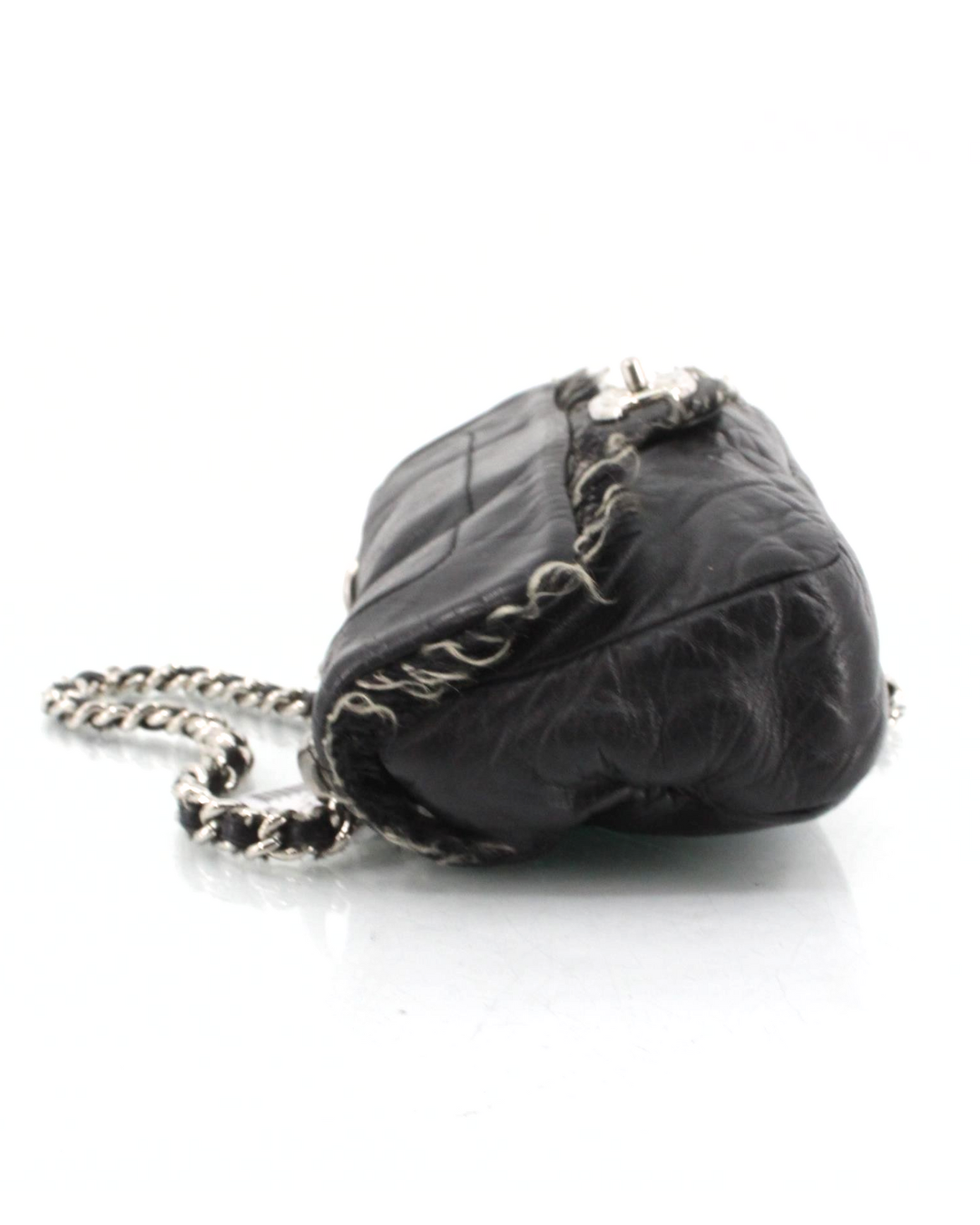 Chanel Shearling Fringe Leather Flap