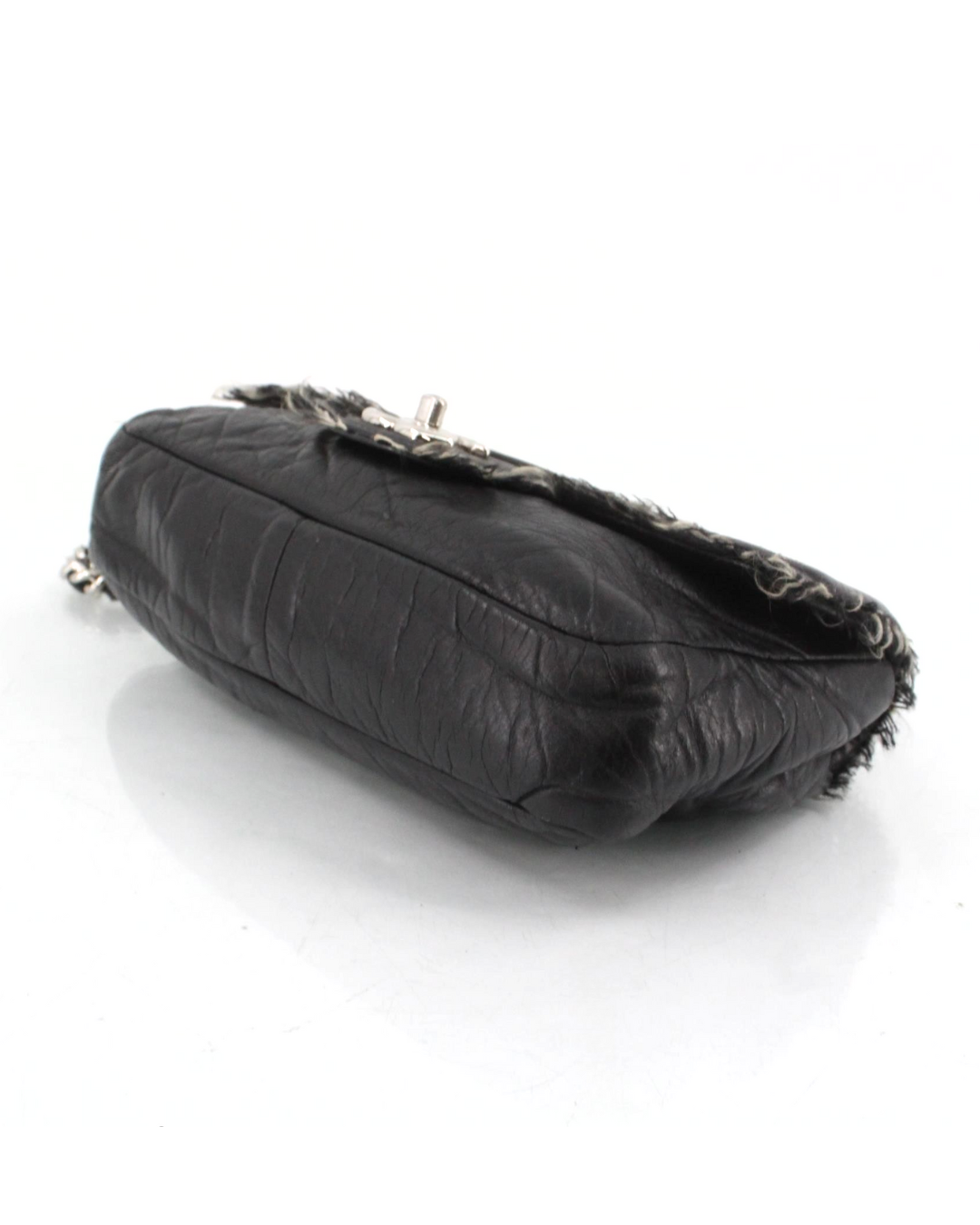 Chanel Shearling Fringe Leather Flap