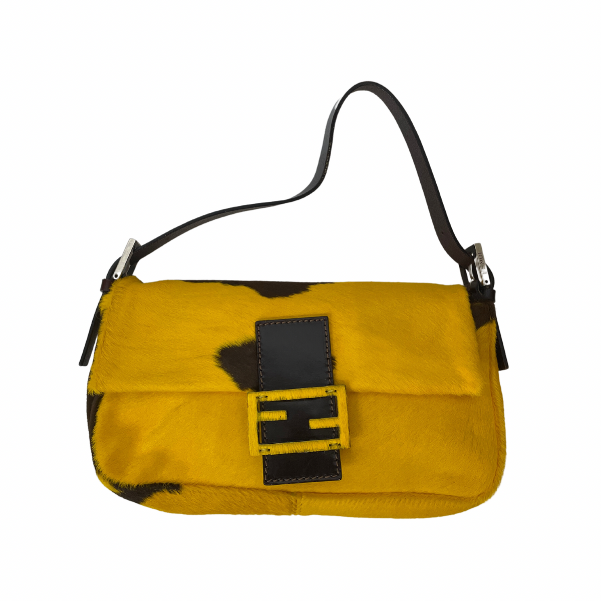 Vintage Fendi Rare Yellow Ponyhair Baguette – photo 1 of 4