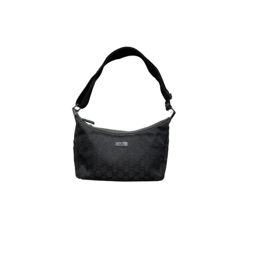 Gucci Black Monogram Canvas Shoulder Bag