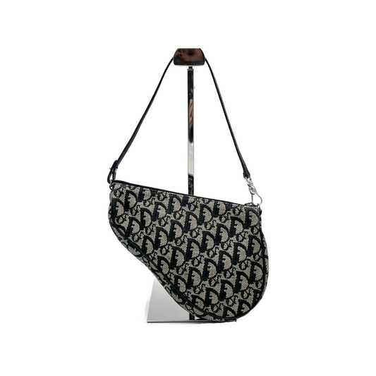 Christian Dior Black Monogram Saddle
