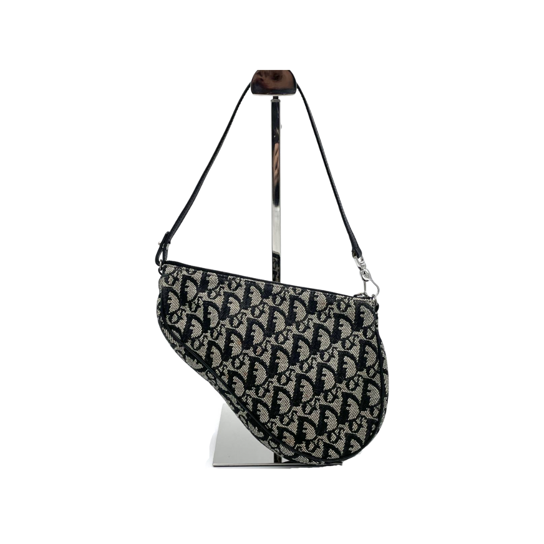 Christian Dior Black Monogram Saddle
