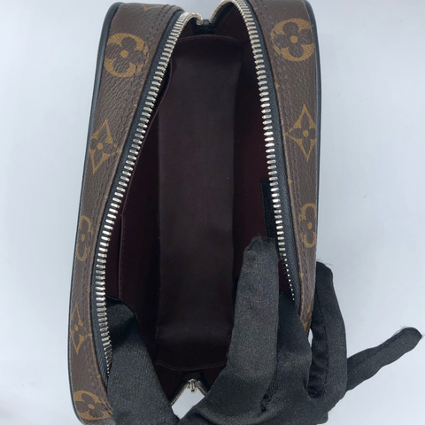 Louis Vuitton Macassar Monogram Canvas GM Pouch w/ SIlver Hardware