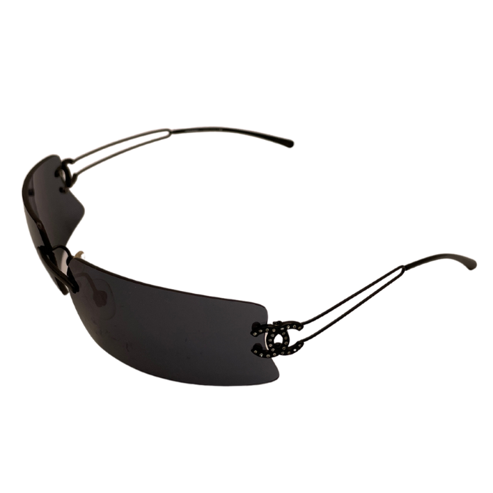 Chanel Rimless Sunglasses with Swarovski Crystals