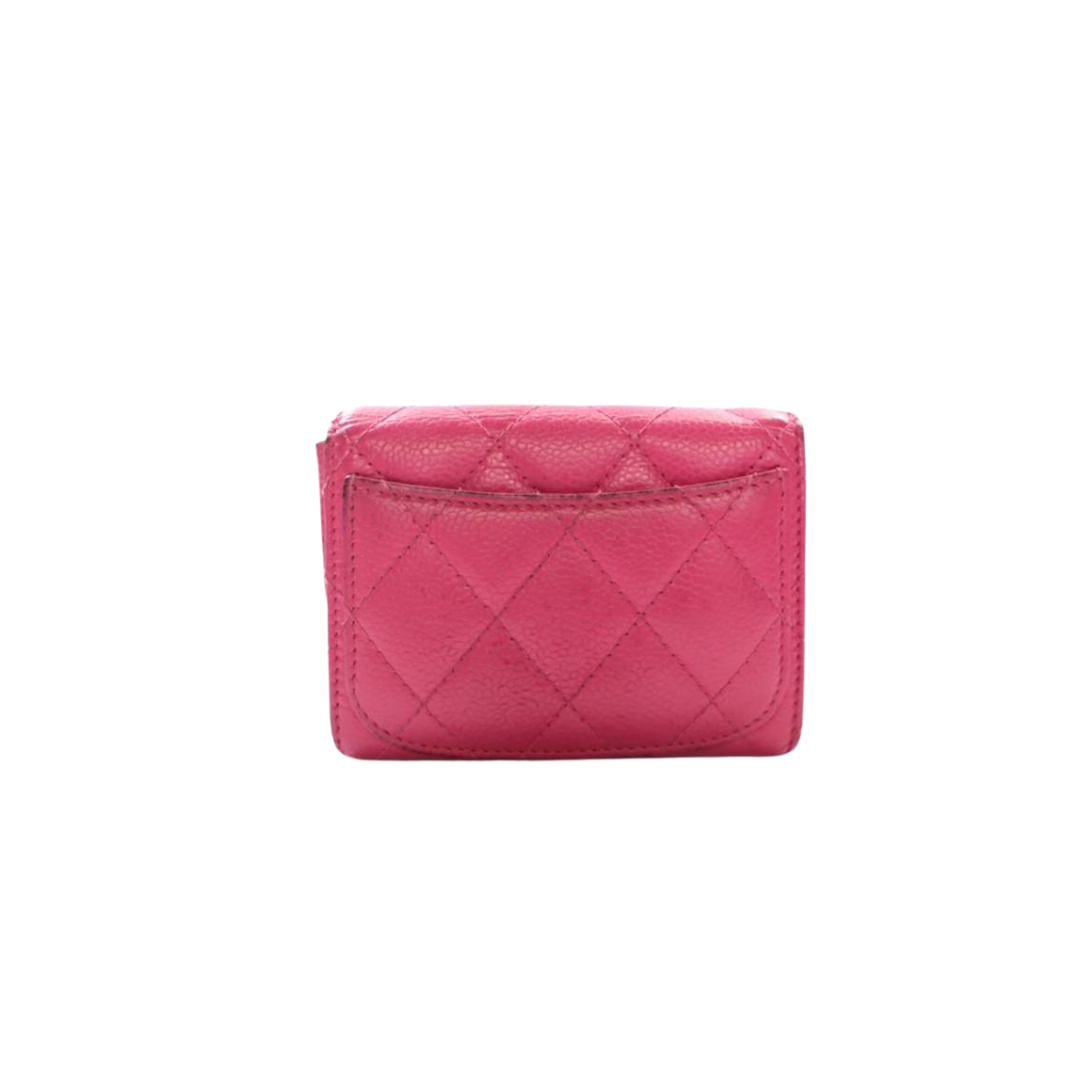 Chanel Quilted Pink Flap CC Cardholder