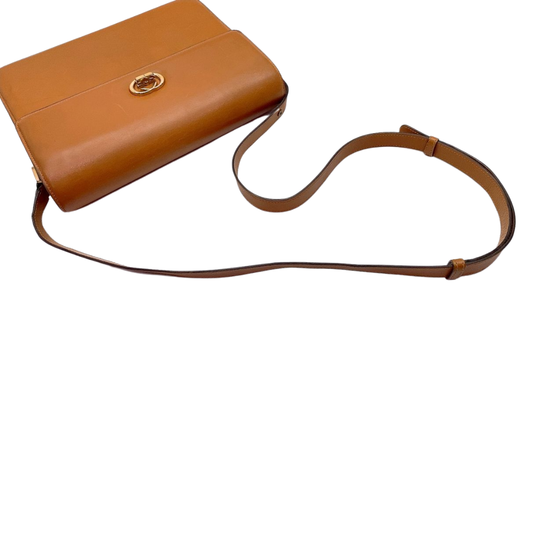 Gucci Cognac Leather GG Crossbody
