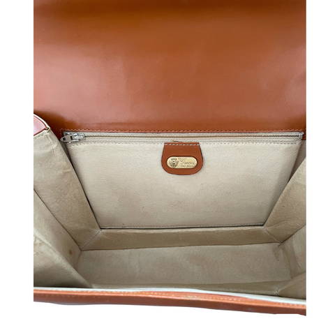 Gucci Cognac Leather GG Crossbody