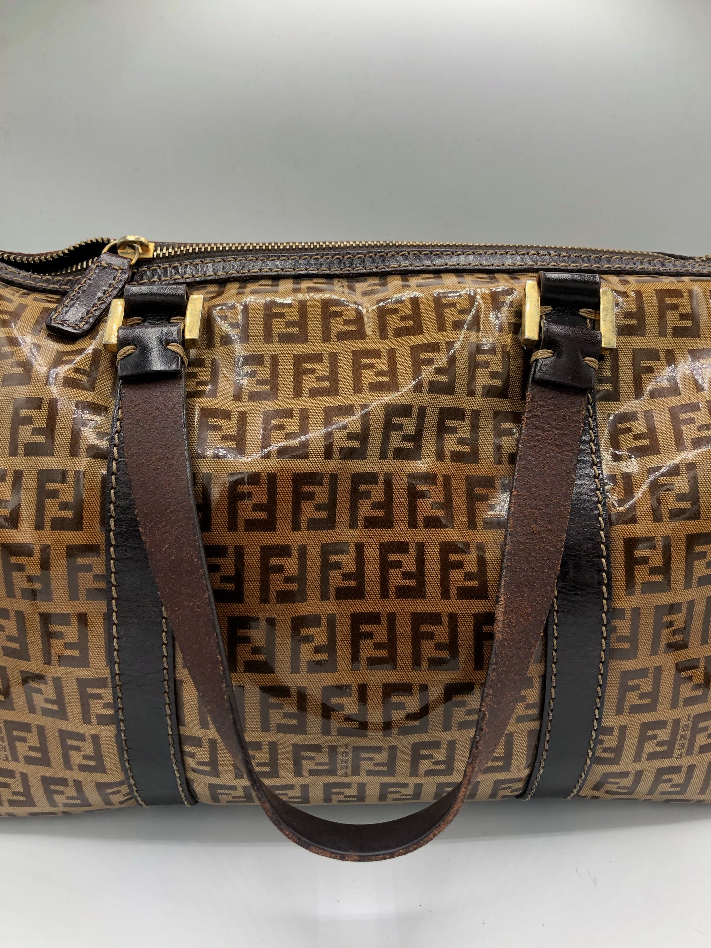 Fendi Brown Boston PVC Zucchino