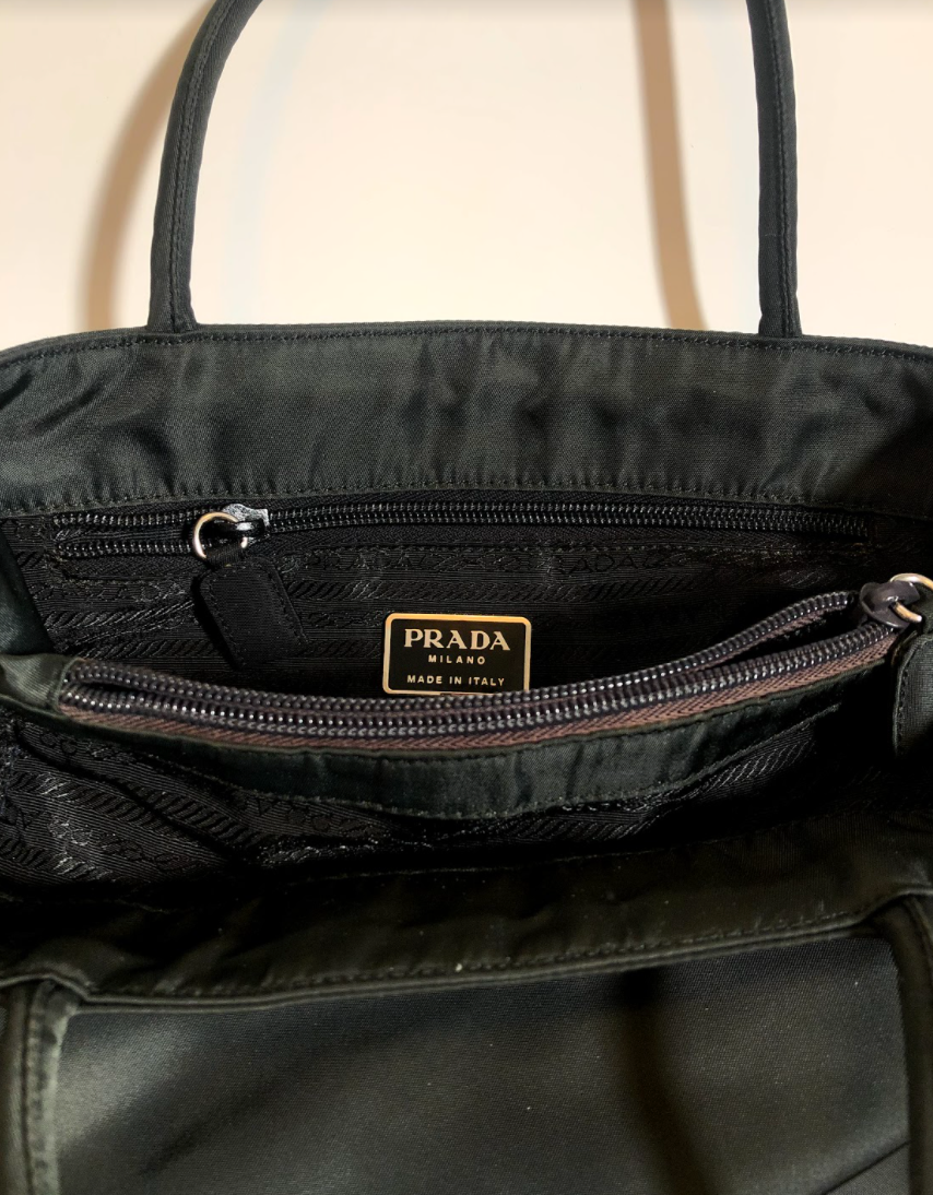 Prada Small Grey Nylon Tote