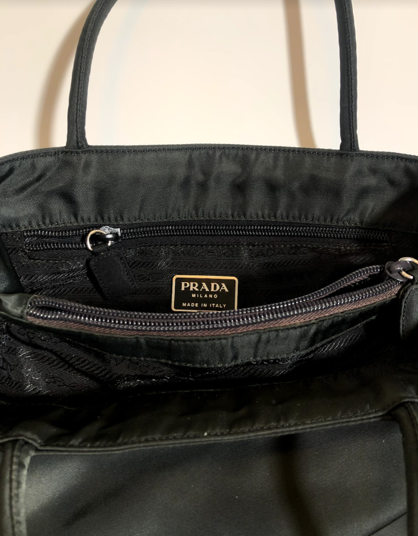 Prada Small Grey Nylon Tote