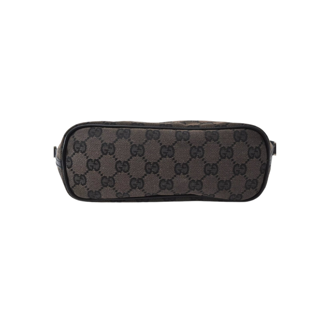 Gucci Monogram Boat Bag in Chocolate Brown