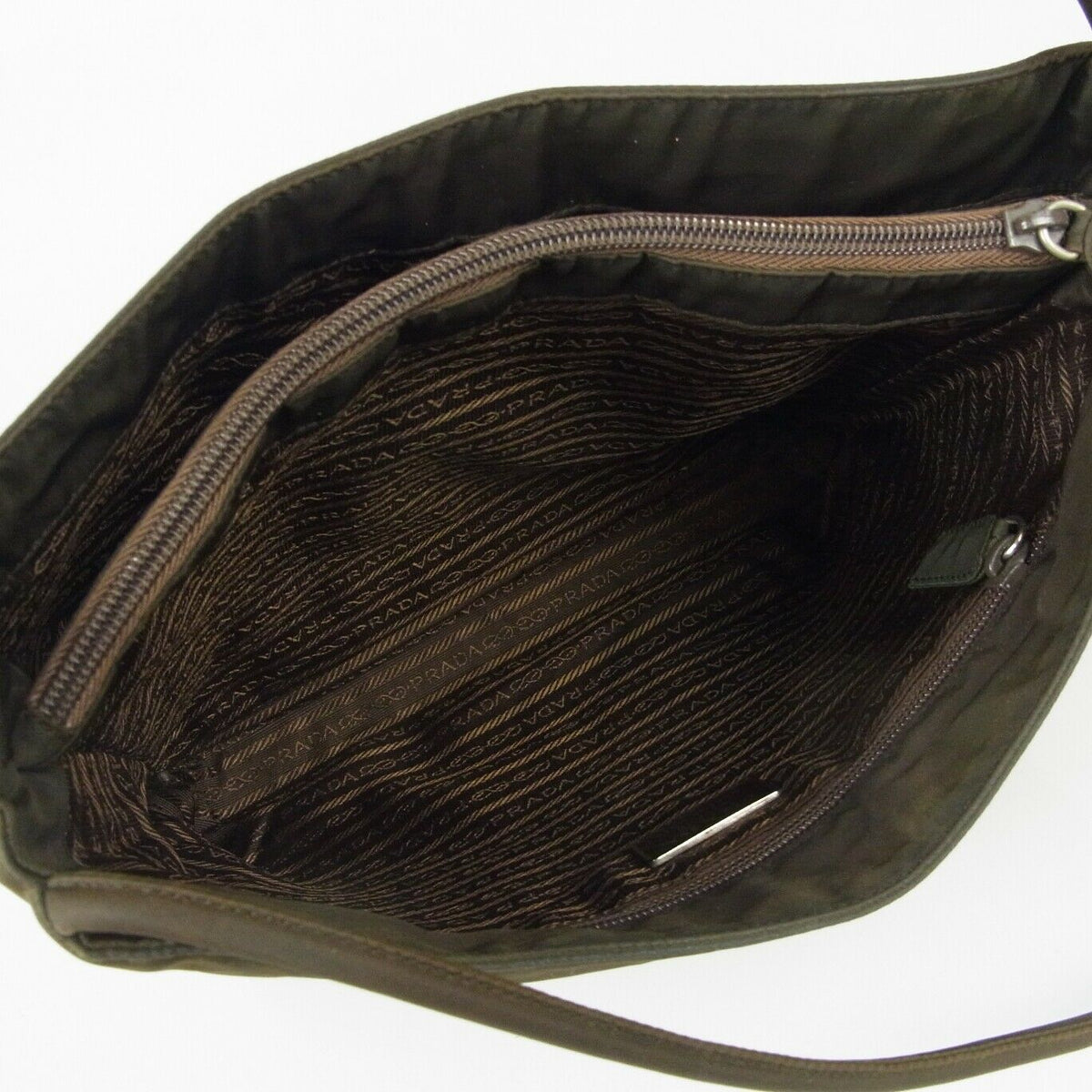 Prada Khaki Nylon Tote Bag
