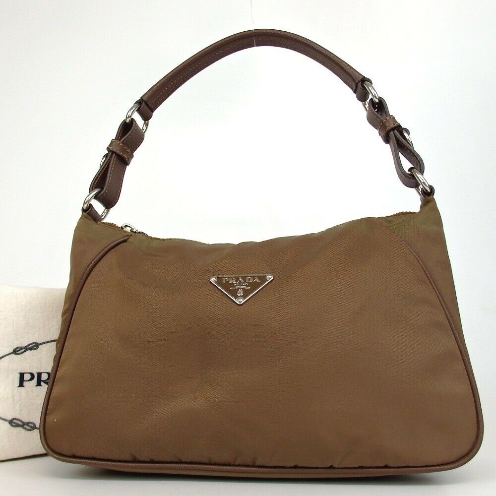 Prada Brown Nylon Hobo Bag