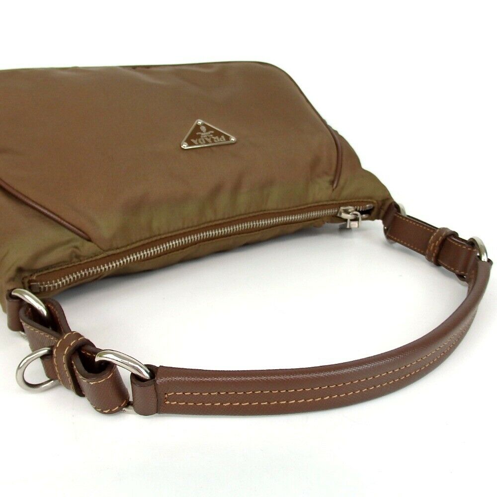 Prada Brown Nylon Hobo Bag