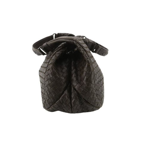 Bottega Brown Intreciatto Hobo Toe Bag