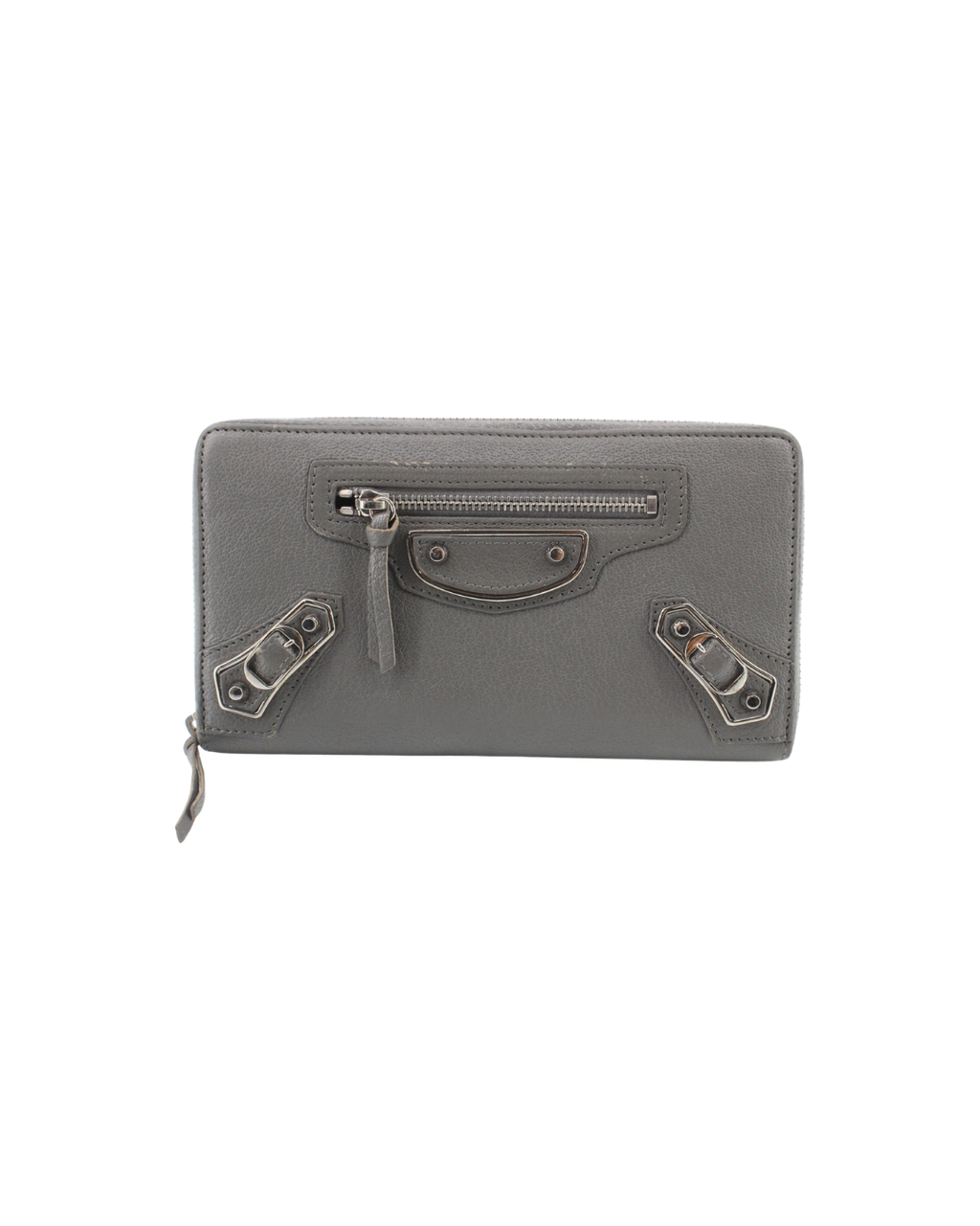 Balenciaga Motocross Grey Zip Wallet