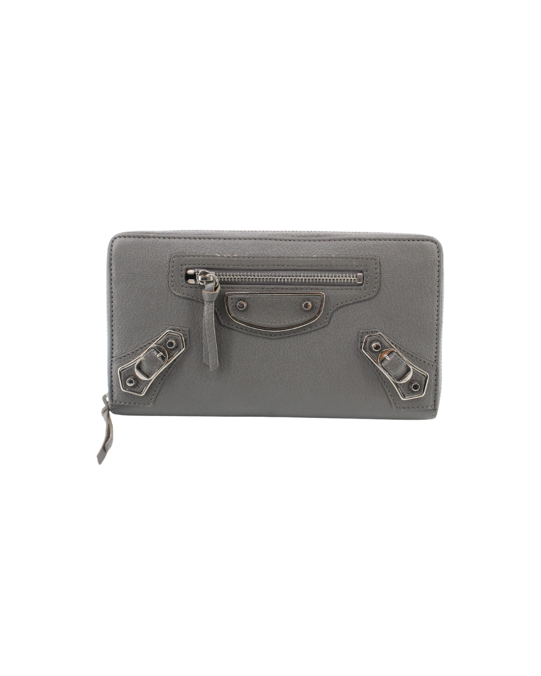 Balenciaga Motocross Grey Zip Wallet