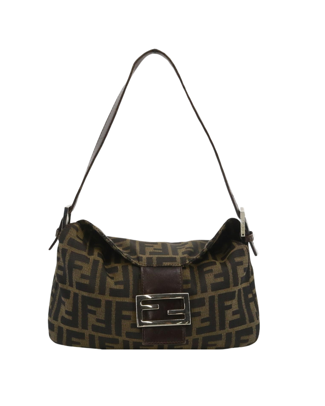 Fendi Zucca Double Flap Shoulder Bag