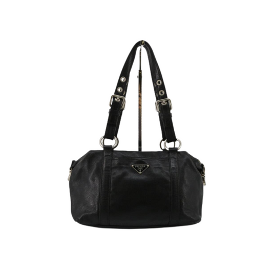 Prada Black Leather Shoulder Bag