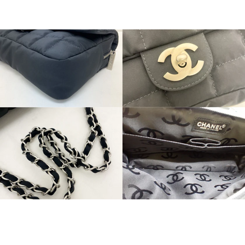 Chanel Black Nylon Chocolate Flap Bag