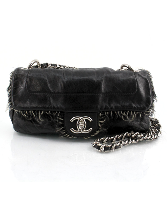 Chanel Shearling Fringe Leather Flap