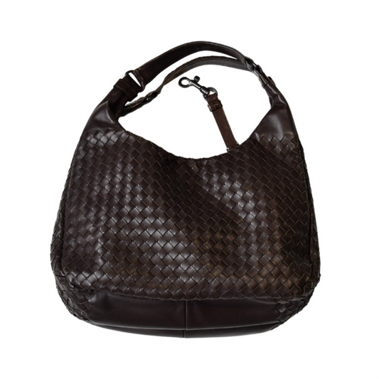 Bottega Brown Intreciatto Hobo Toe Bag