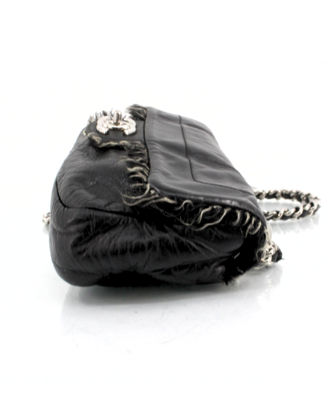 Chanel Shearling Fringe Leather Flap