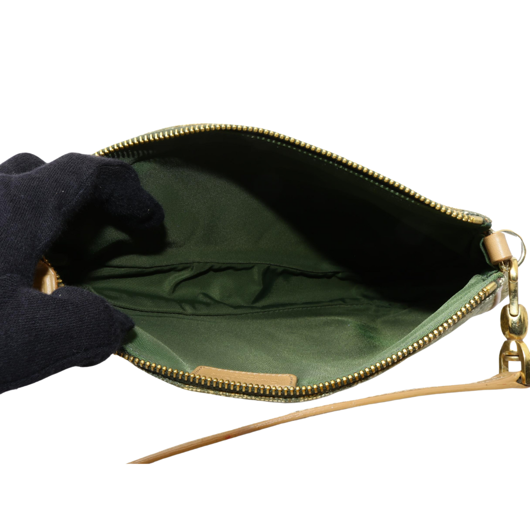 Christian Dior Green Saddle Pochette
