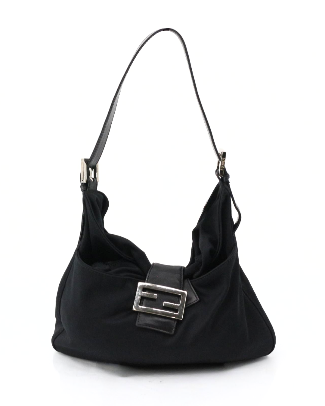 Fendi Black Fabric Hobo