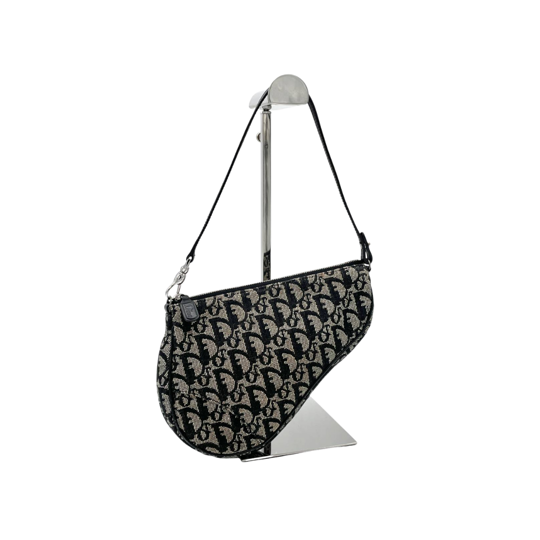 Christian Dior Black Monogram Saddle