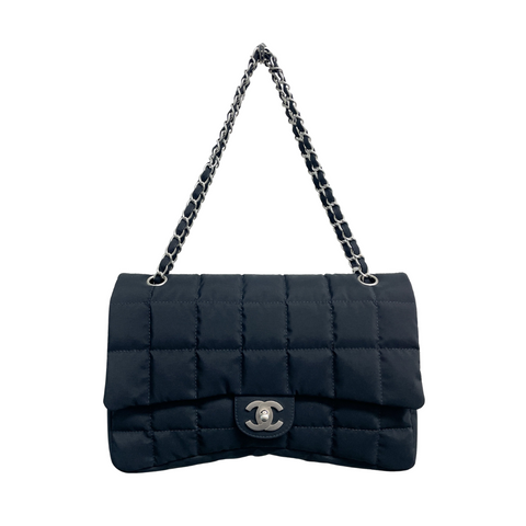 Chanel Black Nylon Chocolate Flap Bag