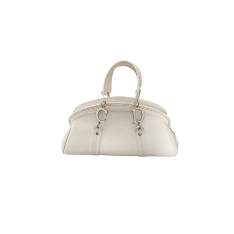 Christian Dior White Leather Detective Bag