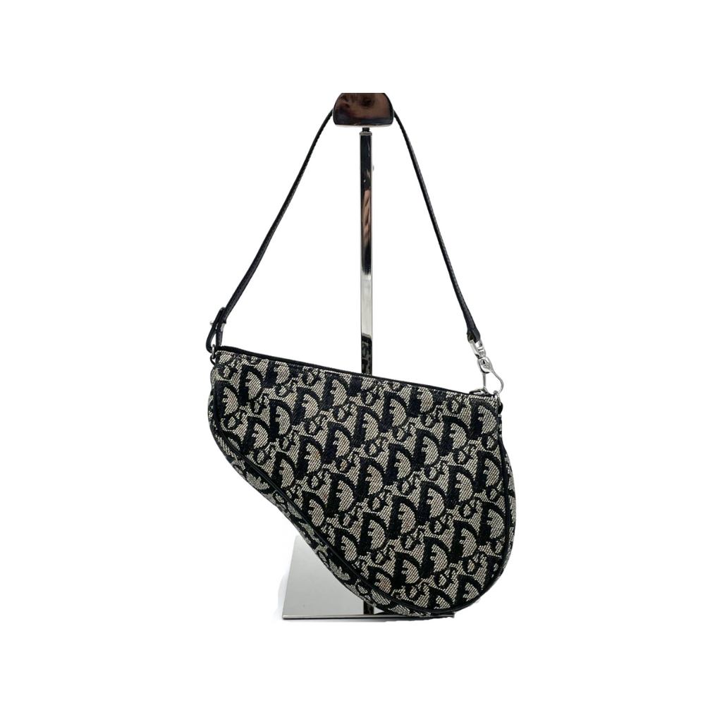 Christian Dior Black Monogram Saddle