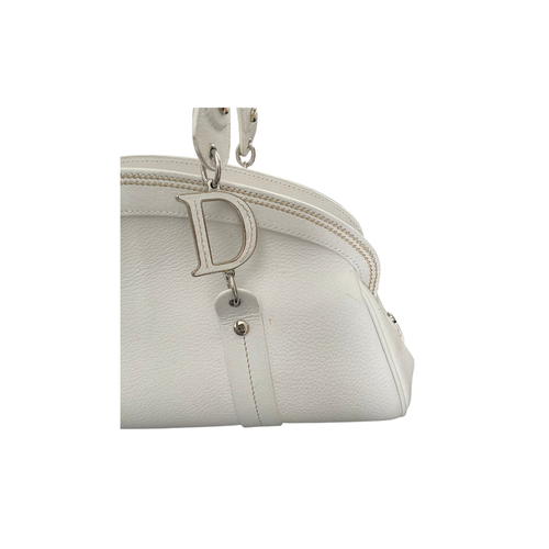 Christian Dior White Leather Detective Bag