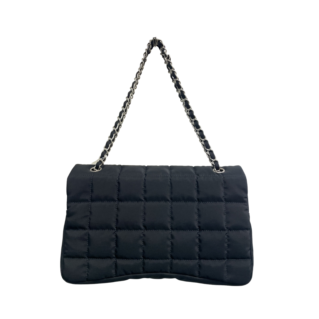 Chanel Black Nylon Chocolate Flap Bag