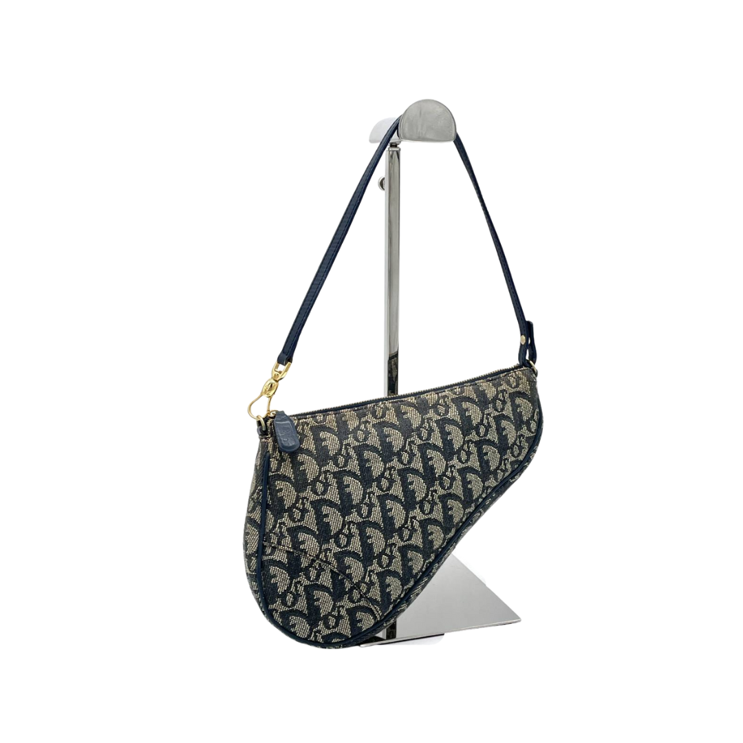 Christian Dior Navy Saddle Pochette