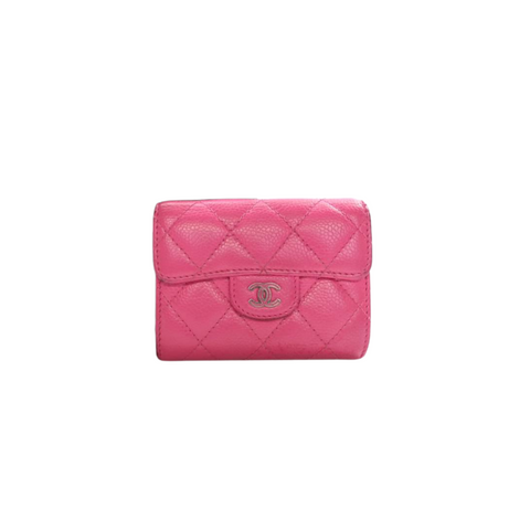 Chanel Quilted Pink Flap CC Cardholder