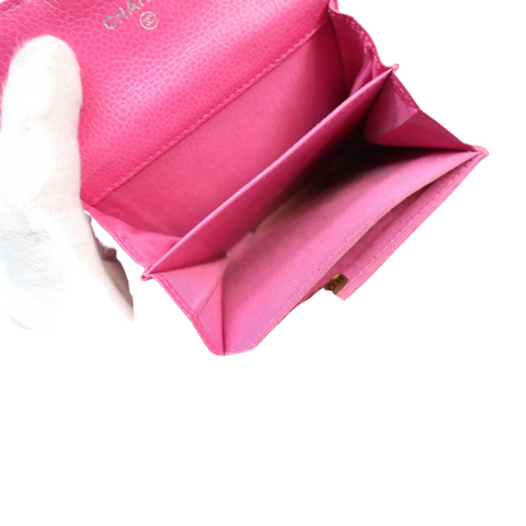 Chanel Quilted Pink Flap CC Cardholder
