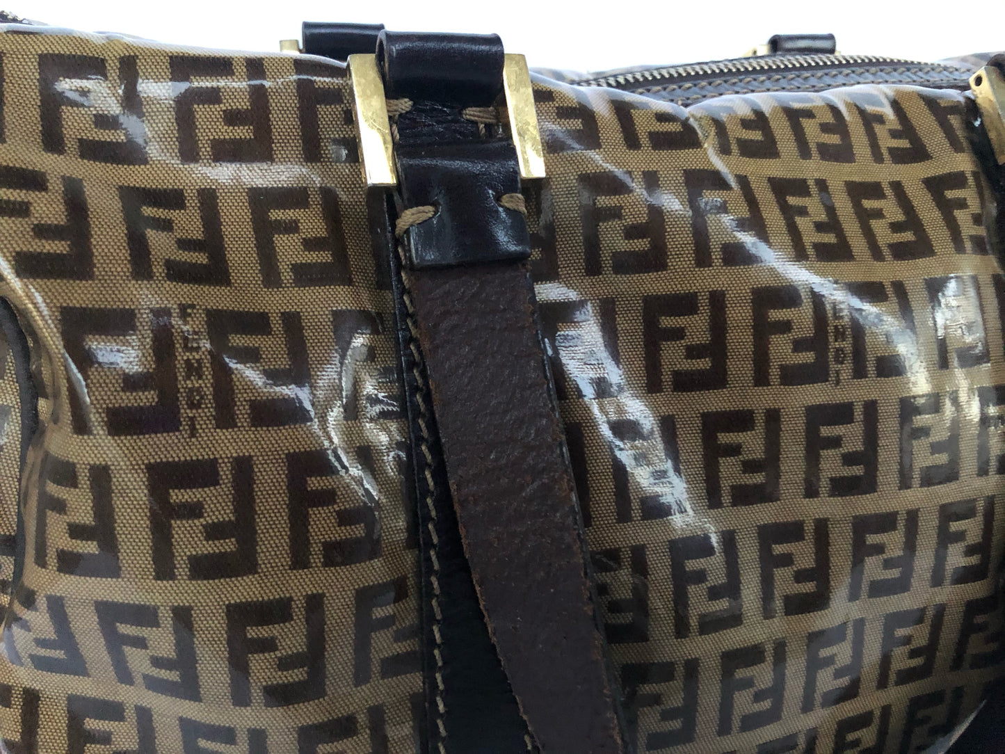 Fendi Brown Boston PVC Zucchino