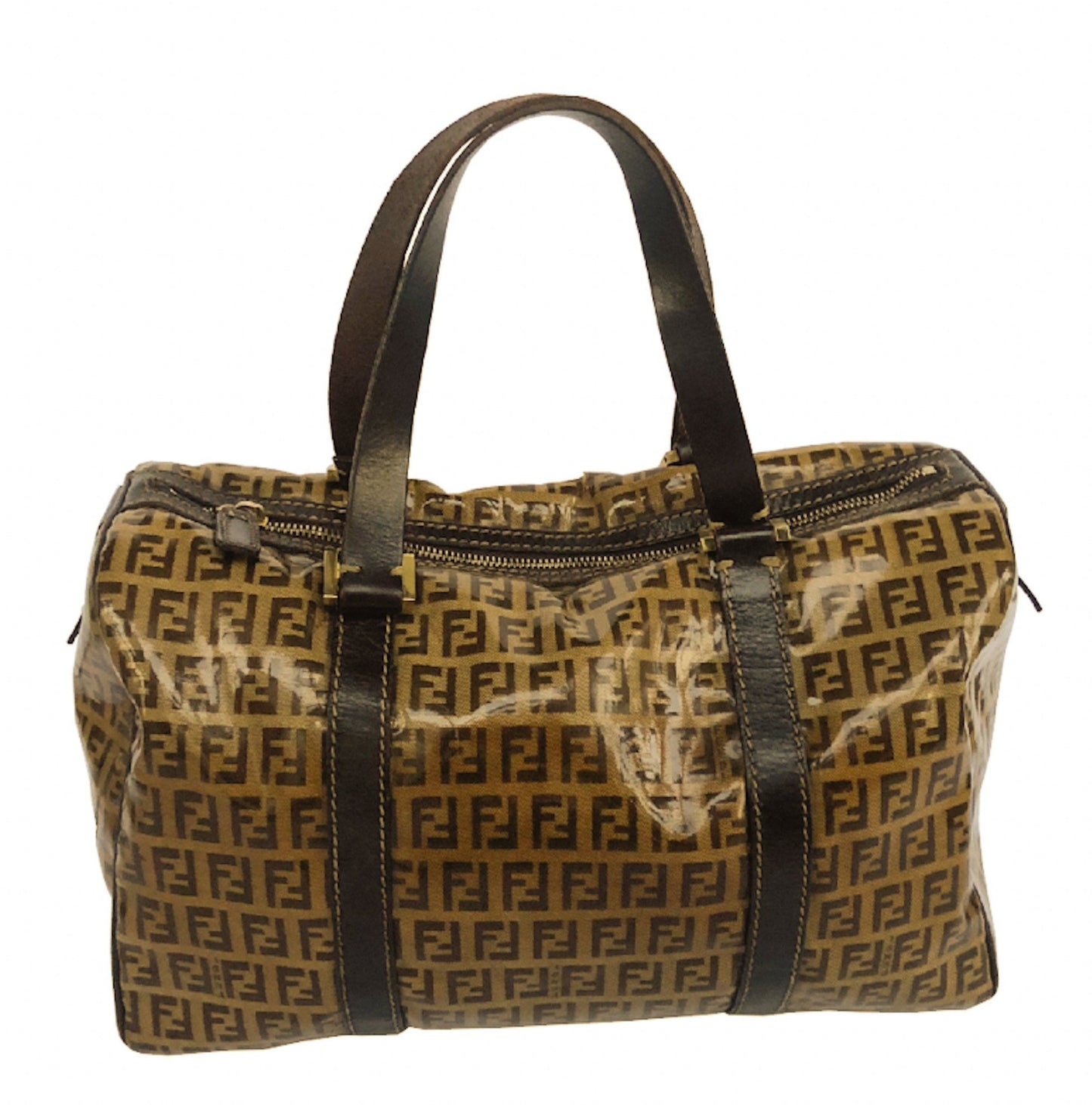 Fendi Brown Boston PVC Zucchino
