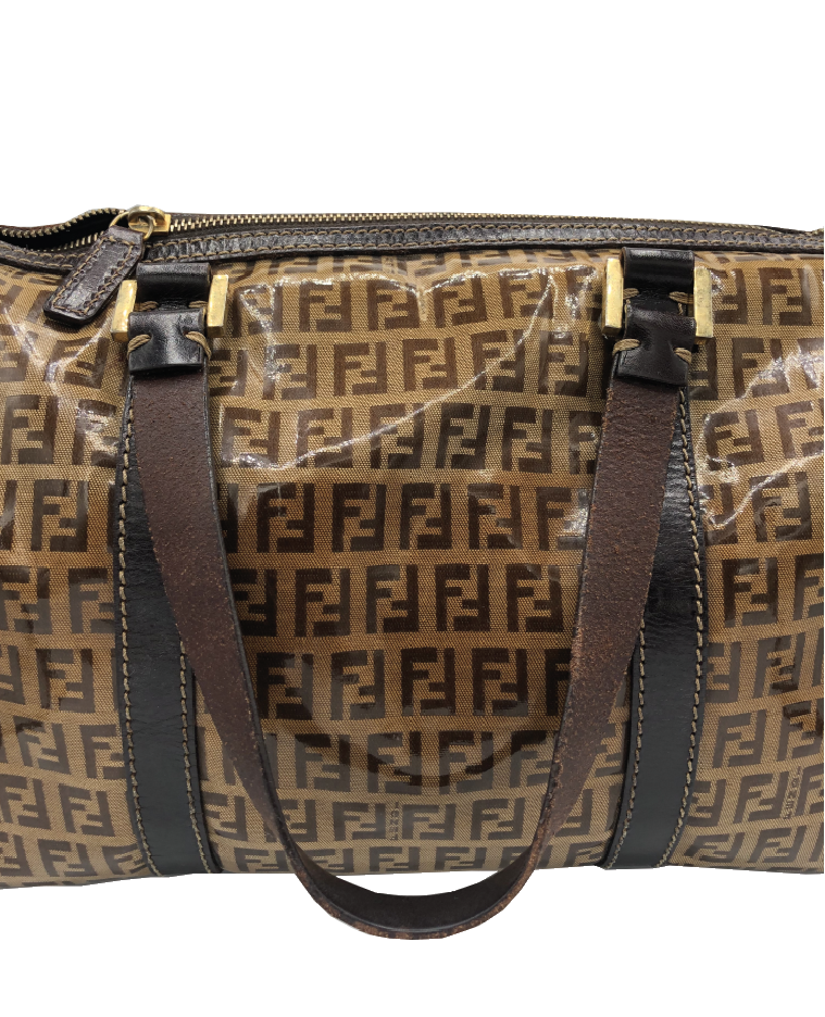 Fendi Brown Boston PVC Zucchino