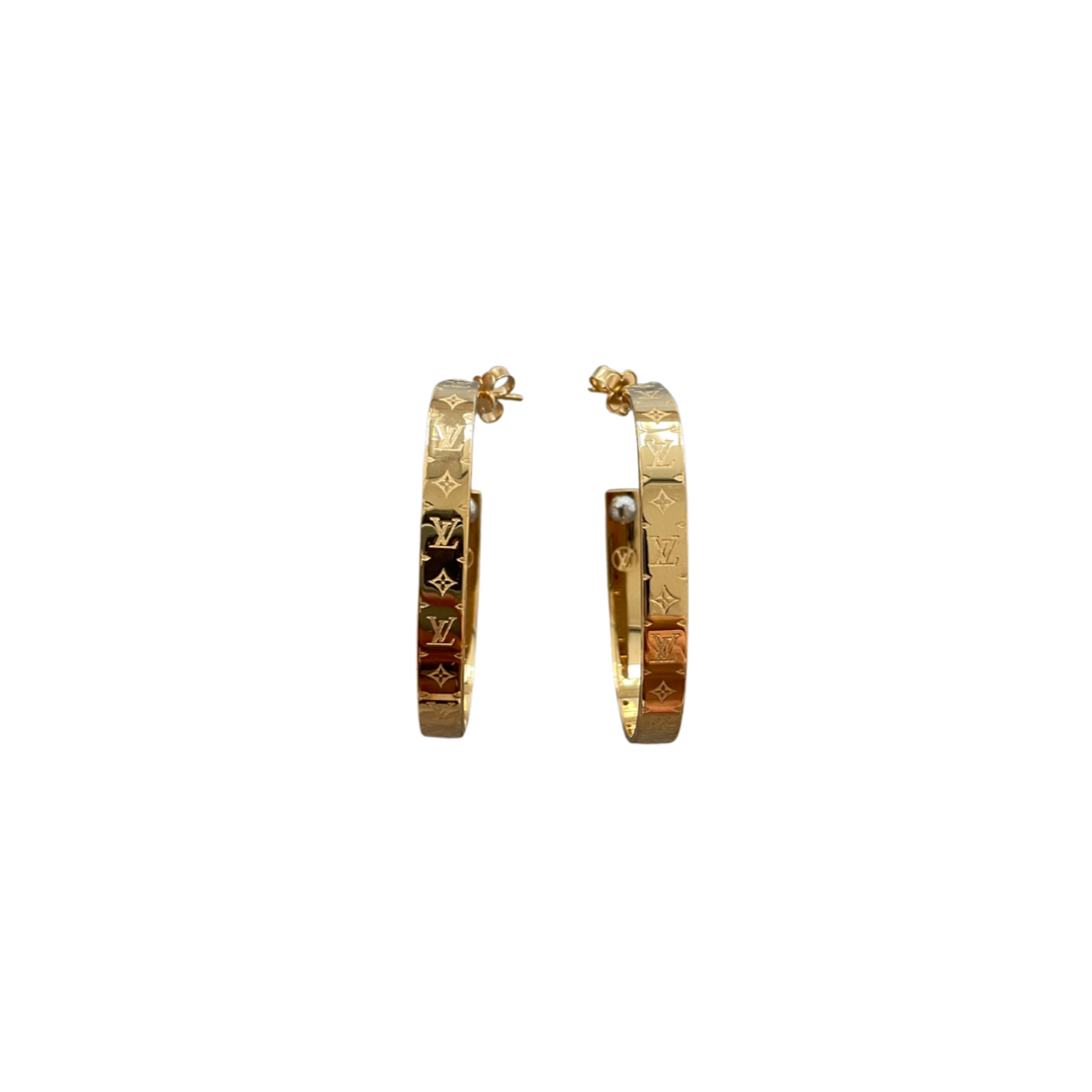 Louis Vuitton Nanogram Hoop Earrings