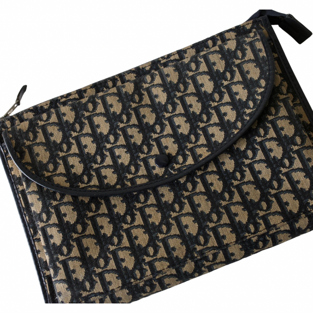 Christian Dior Navy Monogram Clutch