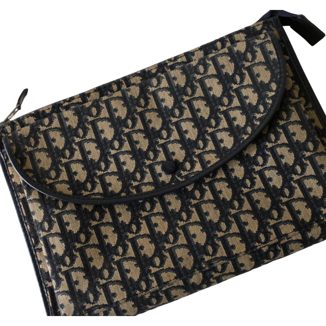 Christian Dior Navy Monogram Clutch