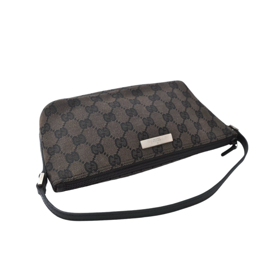 Gucci Monogram Boat Bag in Chocolate Brown