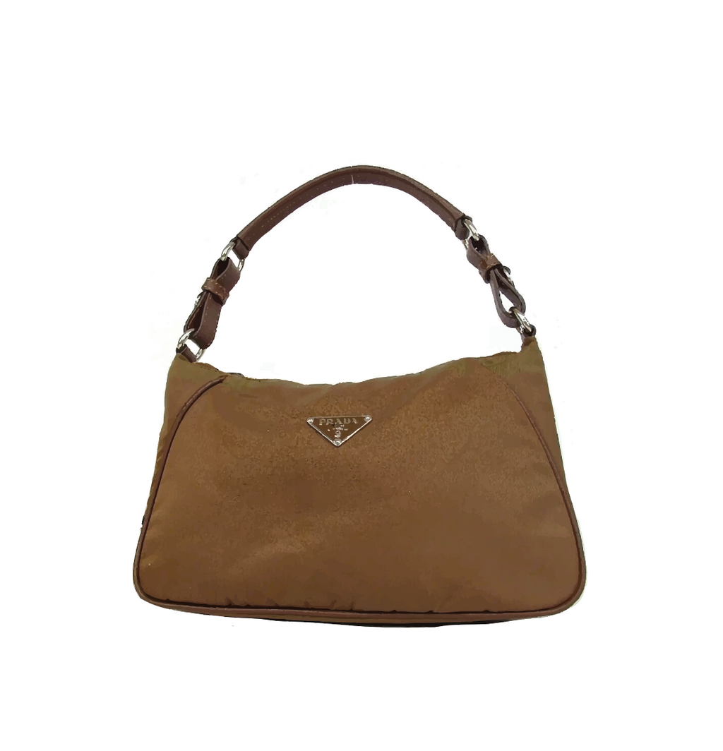 Prada Brown Nylon Hobo Bag